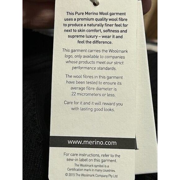 Seed Heritage Sweater Ribbed Knit Merino Wool Asymmetric Tunic Black Medium NEW - Picture 7 of 8